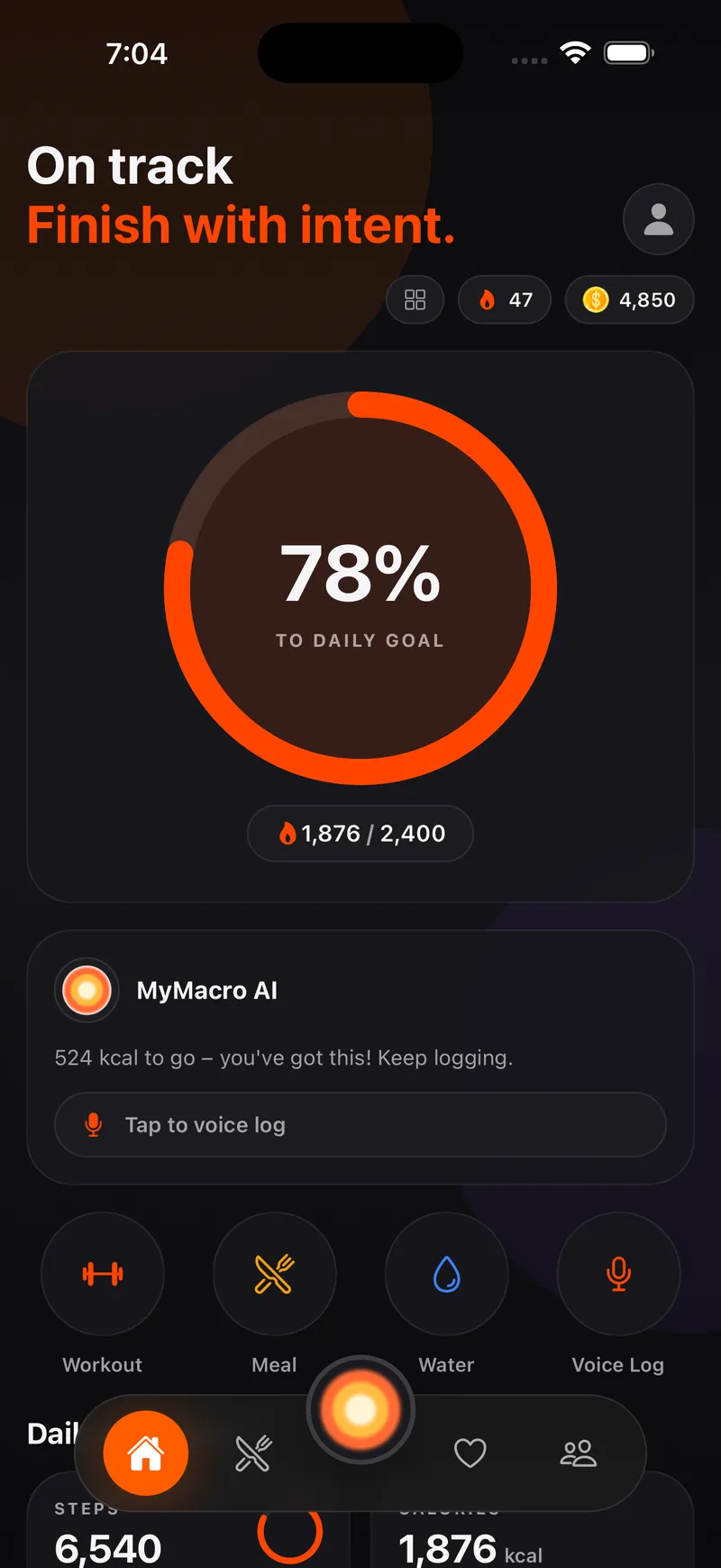 OmniLogger understands full meal sentences.
